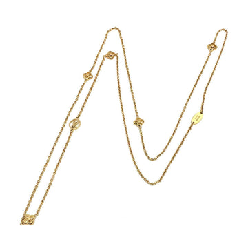 Louis Vuitton long necklace flower full M68126 gold color monogram women's