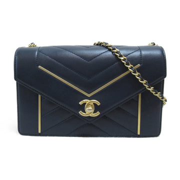 CHANEL ChainShoulder Bag Navy Lambskin [sheep leather]