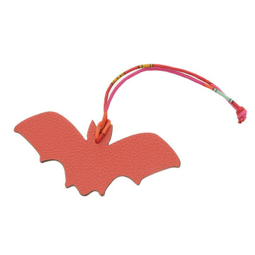 HERMES Petit Ash Bat Bag Charm Purple/Rouge