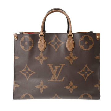 LOUIS VUITTON Monogram Giant Reverse On the Go GM Tote Brown M45320 Women's Canvas Handbag