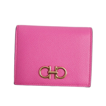 SALVATORE FERRAGAMO Wallet Gancini Bifold Leather Women's Pink