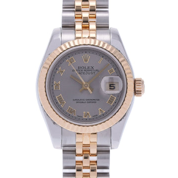 ROLEX Datejust 179173 Women's YG/SS Watch Automatic Gray Dial