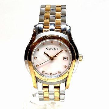 GUCCI 5500L Quartz 11P Diamond Watch Ladies