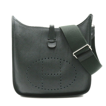 HERMES Evelyn 3PM Green Taurillon Clemence Calfskin [cowhide]