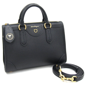 SALVATORE FERRAGAMO Ferragamo Handbag Gancini 210388 Black Leather Shoulder Bag Ladies Salvatore