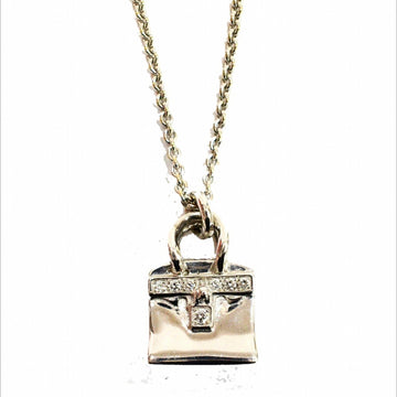 HERMES Birkin Necklace 750 K18 Diamond White Gold Bag Mele