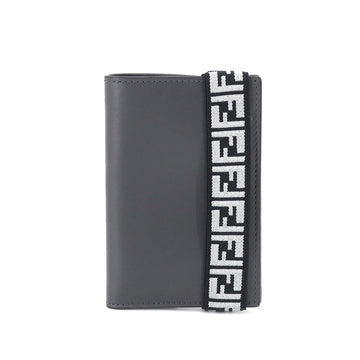 FENDI card case leather gray logo 7M0265 Card Case