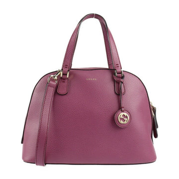 GUCCI Lady Dollar Handbag 388560 Leather Purple GG Logo Bag Charm