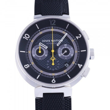 LOUIS VUITTON Tambour Moon Chronograph Date Q8D40 Black Dial Watch Men's