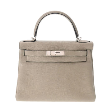 HERMES Kelly 28 Inner Stitch Sage Palladium Metal Fittings X Engraved [around 2016] Women's Taurillon Clemence Bag