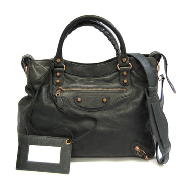 Balenciaga Vero Giant Velo 282010 1202 Women's Leather Handbag,Shoulder Bag Dark Gray