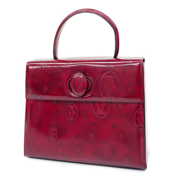 CARTIERAuth  Happy Birthday Enamel Women's Leather Handbag Bordeaux