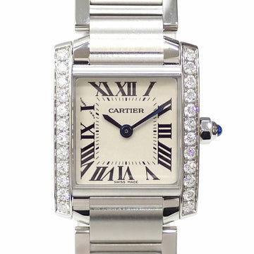 Cartier watch tank francaise SM ladies quartz SS W4TA0008 battery type diamond