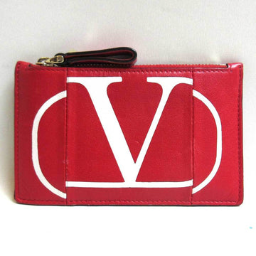 VALENTINO Garavani coin & card case red leather