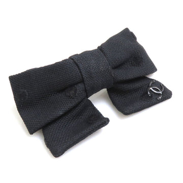 CHANEL barrette cotton black ladies