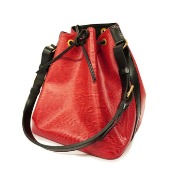 LOUIS VUITTON Shoulder Bag Epi Petit Noe M44172 Castilian Red Noir Ladies