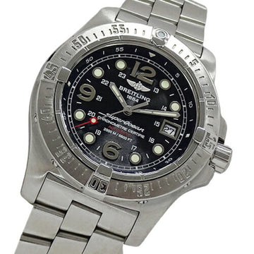 BREITLING Super Ocean A17390 Watch Men's Date Automatic Winding AT Stainless Steel Silver Black Polished