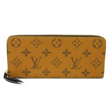 LOUIS VUITTON Long Wallet Portefeuille Clemence Brown Round Zipper Monogram Reverse Noir M82336 Men's Women's