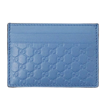 GUCCI card case women's brand pass commuter sima leather light blue 476010 compact fashionable