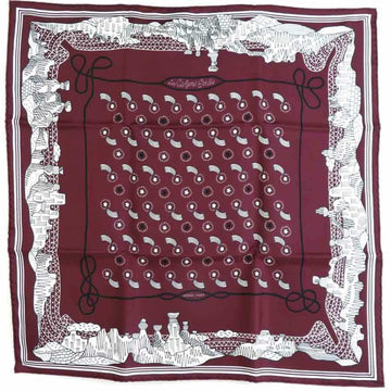 HERMES scarf bandana Carre 55 Les Canyons Etoiles canyon to stars silk Bordeaux unisex