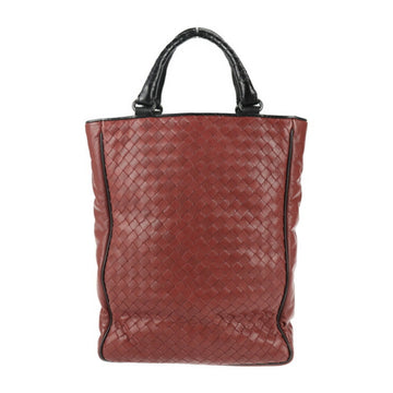 BOTTEGA VENETA Intrecciato Tote Bag 200806 Leather Maroon Black 2way Handbag Shoulder