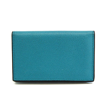 VALEXTRA V8L03 Leather Card Case Blue