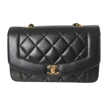 CHANEL matelasse Diana 22 bag 94's lambskin black x metal fittings gold A01164 2692719 G card, box, bag, after-sales service slip [mildew removal] NT