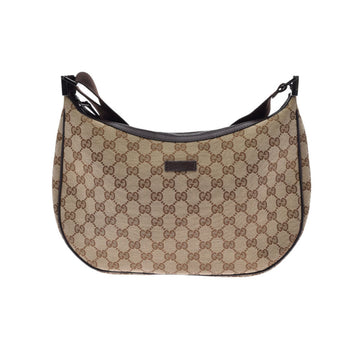 Gucci GG Pattern Beige/Brown 122790 Ladies Canvas Leather One Shoulder Bag