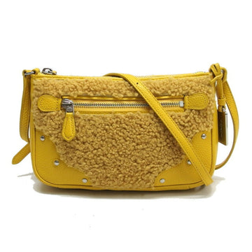 COACH Small Rider Pochette Shearling Yellow