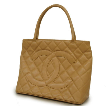 CHANEL tote bag reproduction caviar skin beige gold hardware ladies