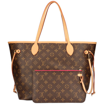 LOUIS VUITTON Neverfull MM Monogram Tote Bag Canvas Brown Women's