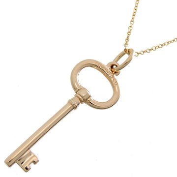 TIFFANY Oval Key Women's Necklace 750 Pink Gold