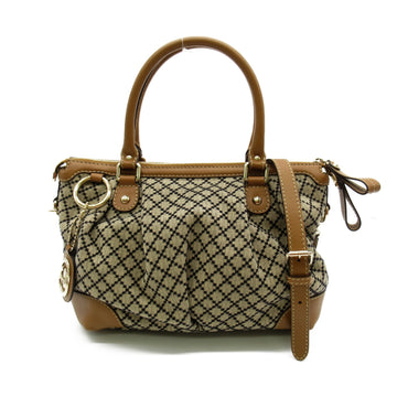 GUCCI Diamante 2wayShoulder Bag Beige canvas leather 247902