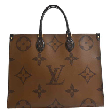 LOUIS VUITTON Giant Monogram Reverse On The Go GM Tote Bag Brown PVC Leather