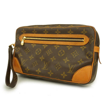 LOUIS VUITTON Clutch Bag Monogram Marly Dragonne GM M51825 Brown Men Women