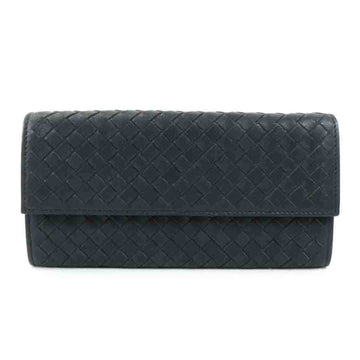 BOTTEGA VENETA BOTTEGAVENETA long wallet intrecciato leather navy unisex