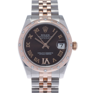 ROLEX Datejust 31 VI Diamond 278341RBR Women's RG/SS Watch Automatic Winding Chocolate Dial