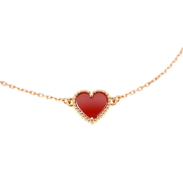 Van Cleef & Arpels Sweet Alhambra Heart Carnelian K18PG Bracelet 750PG