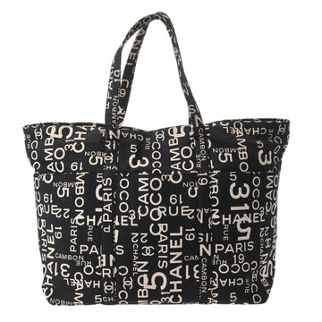 CHANEL by sea black white ladies canvas tote bag