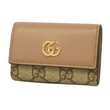 GUCCIAuth  GG Marmont Key Case 456118 Women's GG Supreme Key Case Beige,Pink Beige