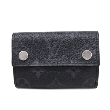 LOUIS VUITTON Trifold Wallet Monogram Eclipse Damier Azur Discovery Compact M67630 Black Men's