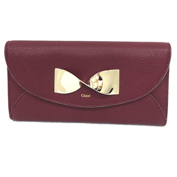 CHLOE  Ribbon long wallet 3P0763-H58 with coin purse PLUM PURPLE