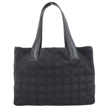 CHANEL Nylon New Line PM Tote Bag Black Ladies