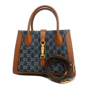 GUCCIAuth  Jackie 2way Bag 1961 649016 Women's Denim Brown,Navy