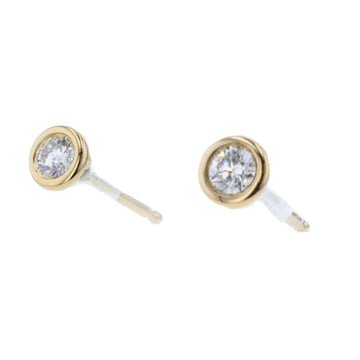 TIFFANY earrings visor yard approx. 0.1ct total 0.2ct no catch K18 yellow gold diamond women's &Co.