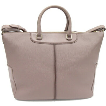 TOD'S Handbag Greige Leather Ladies Shoulder Bag Large