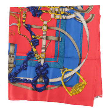 HERMES Belt Motif Scarf Muffler Silk Women's