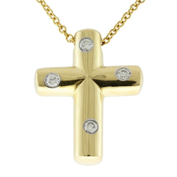 TIFFANY Dot Cross Necklace 18K Yellow Gold Diamond Women's &Co.