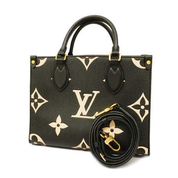 LOUIS VUITTONAuth  Monogram Empreinte ON THE GO PM M45659 Handbag Beige,Noir