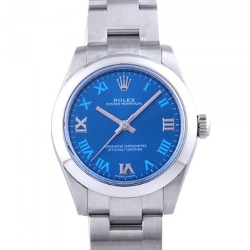 Rolex Oyster Perpetual 177200 Azzurro Blue Roman Dial Used Watch Women's